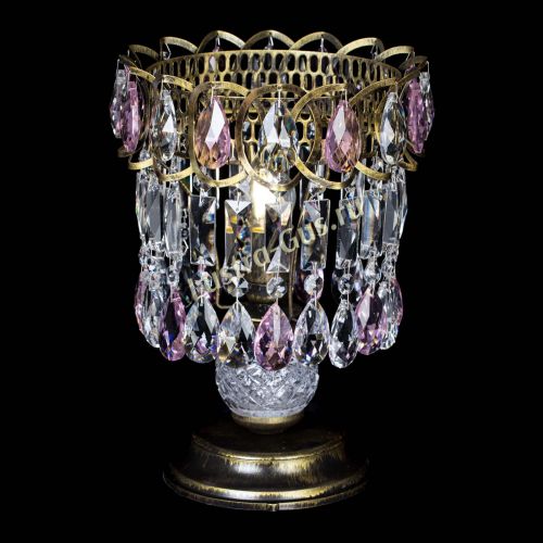 Настольная лампа Астра №1 под бронзу Розовая в Подольске Гусь Хрустальный