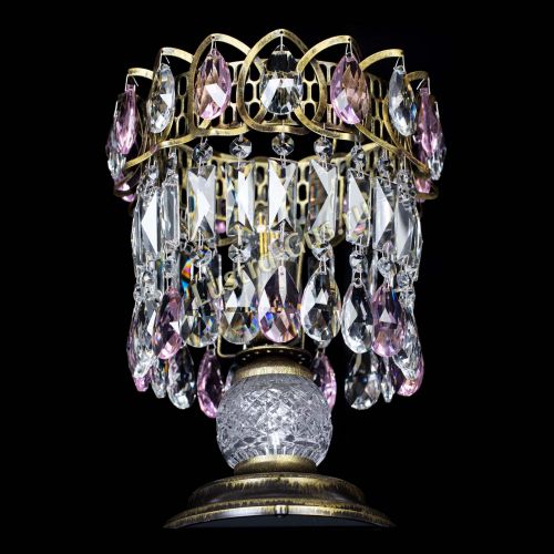 Настольная лампа Астра №1 под бронзу Розовая в Подольске Гусь Хрустальный