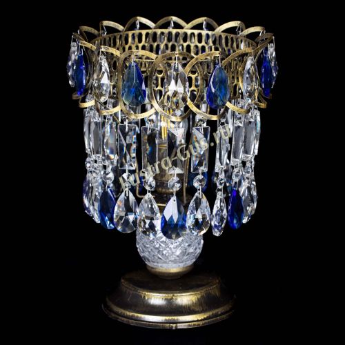 Настольная лампа Астра №1 под бронзу Синяя в Подольске Гусь Хрустальный