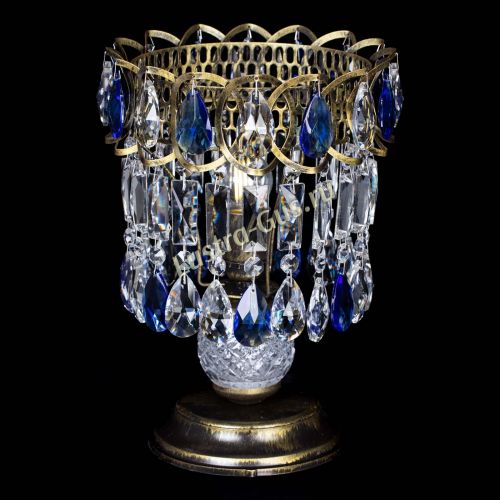 Настольная лампа Астра №1 под бронзу Синяя в Подольске Гусь Хрустальный