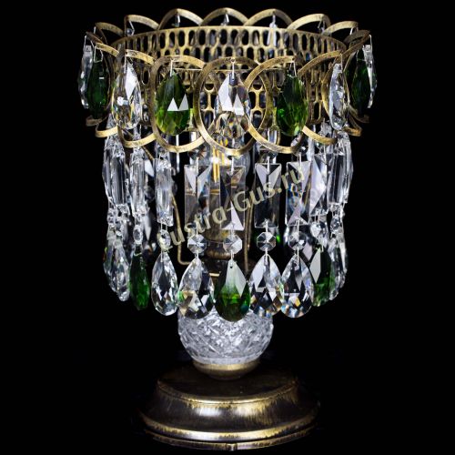 Настольная лампа Астра №1 под бронзу Зеленая в Подольске Гусь Хрустальный