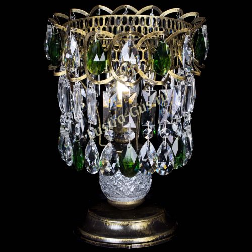 Настольная лампа Астра №1 под бронзу Зеленая в Подольске Гусь Хрустальный
