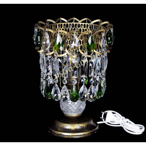 Настольная лампа Астра №1 под бронзу Зеленая в Подольске Гусь Хрустальный