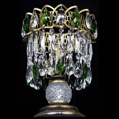 Настольная лампа Астра №1 под бронзу Зеленая в Подольске Гусь Хрустальный