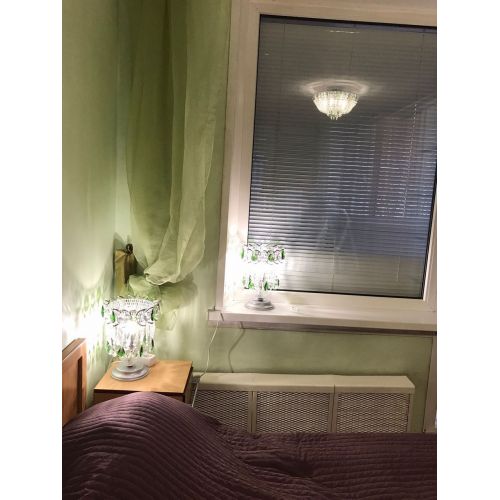 Настольная лампа Астра №1 зеленая в Подольске Гусь Хрустальный