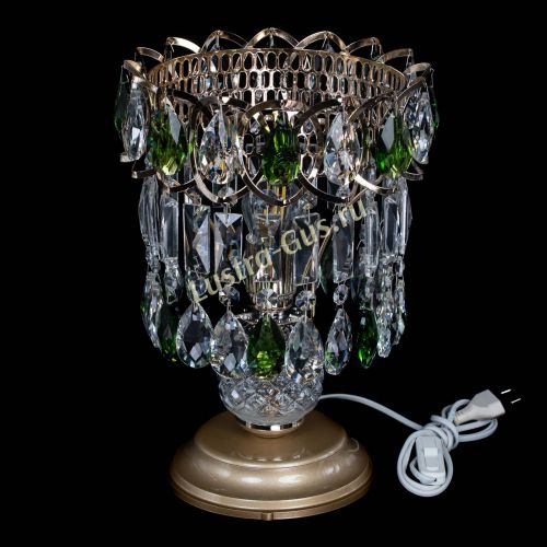 Настольная лампа Астра №1 зеленая в Подольске Гусь Хрустальный