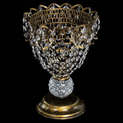 Настольная лампа Астра ажур №1 под бронзу Черная в Подольске Гусь Хрустальный