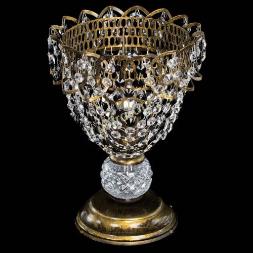 Настольная лампа Астра ажур №1 под бронзу Черная в Подольске Гусь Хрустальный