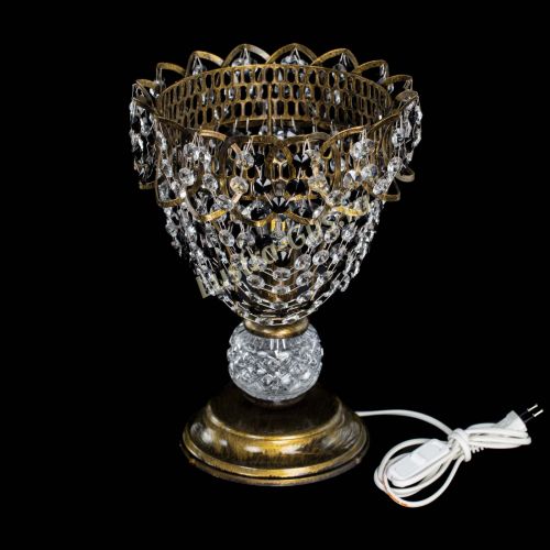 Настольная лампа Астра ажур №1 под бронзу Черная в Подольске Гусь Хрустальный