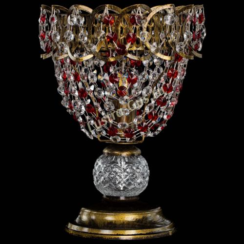 Настольная лампа Астра ажур №1 под бронзу Красная в Подольске Гусь Хрустальный