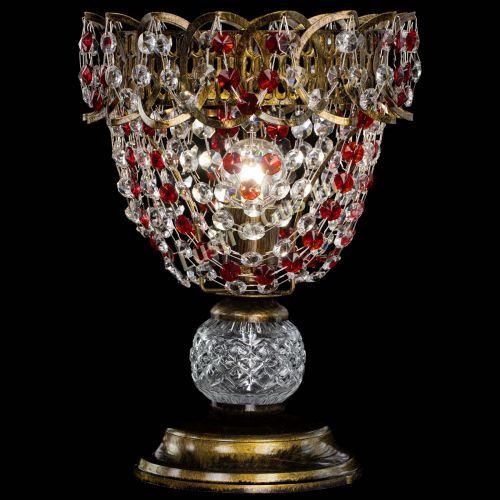 Настольная лампа Астра ажур №1 под бронзу Красная в Подольске Гусь Хрустальный