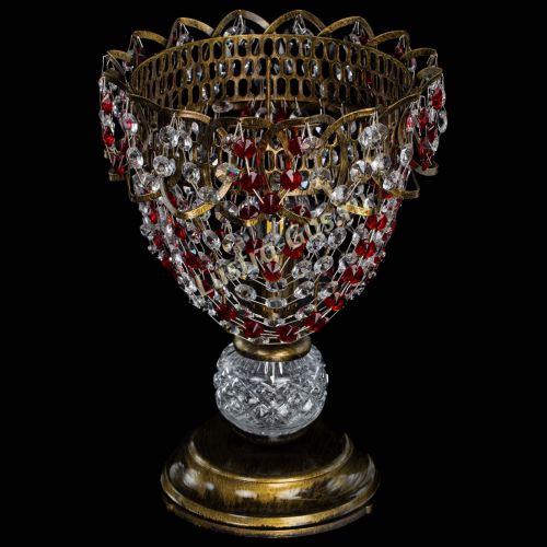 Настольная лампа Астра ажур №1 под бронзу Красная в Подольске Гусь Хрустальный