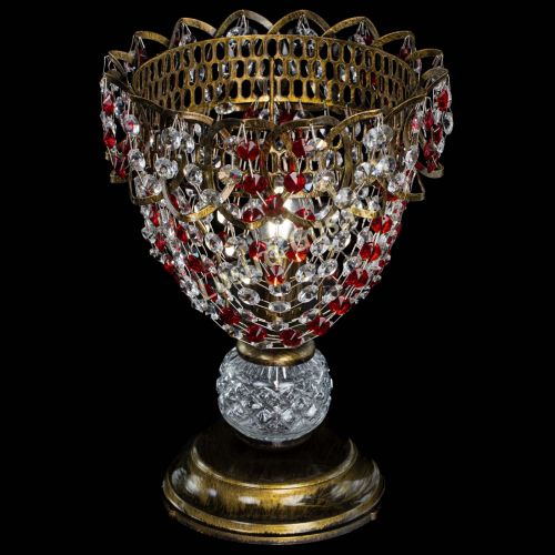 Настольная лампа Астра ажур №1 под бронзу Красная в Подольске Гусь Хрустальный