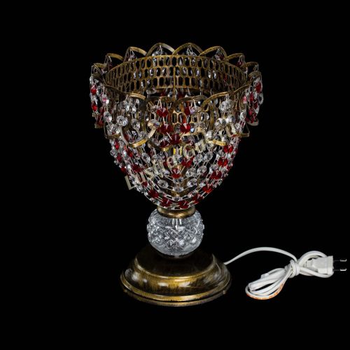 Настольная лампа Астра ажур №1 под бронзу Красная в Подольске Гусь Хрустальный