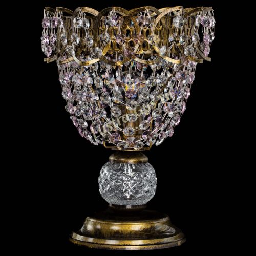 Настольная лампа Астра ажур №1 под бронзу Розовая в Подольске Гусь Хрустальный