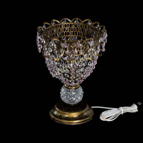 Настольная лампа Астра ажур №1 под бронзу Розовая в Подольске Гусь Хрустальный