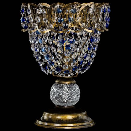 Настольная лампа Астра ажур №1 под бронзу Синяя в Подольске Настольная лампа Астра ажур №1 под бронзу Синяя в Подольске