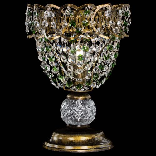 Настольная лампа Астра ажур №1 под бронзу Зеленая в Подольске Гусь Хрустальный