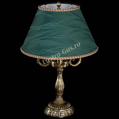 Бронзовая настольная лампа Аврора №3 с абажуром в Подольске Гусь Хрустальный