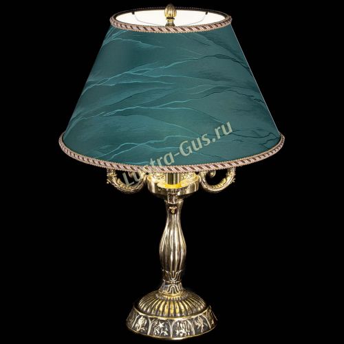 Бронзовая настольная лампа Аврора №3 с абажуром в Подольске Гусь Хрустальный