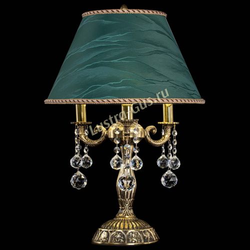 Бронзовая настольная лампа Аврора №3 Шар с абажуром в Подольске Гусь Хрустальный