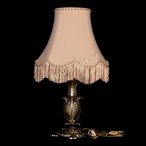 Бронзовая настольная лампа Делия №1 с абажуром в Подольске Гусь Хрустальный