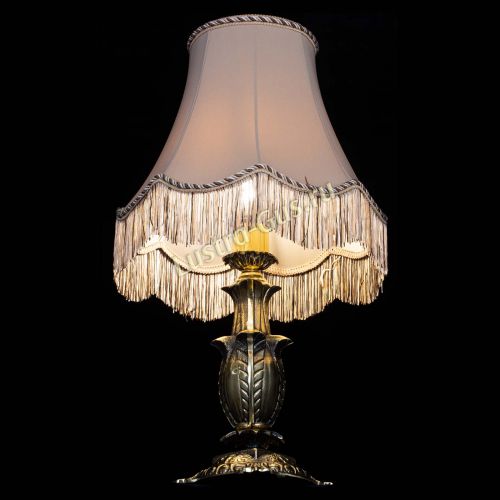 Бронзовая настольная лампа Делия №1 с абажуром в Подольске Гусь Хрустальный