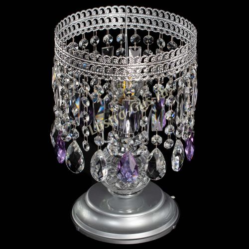 Настольная лампа Флоренция №1 фиолетовая в Подольске Гусь Хрустальный