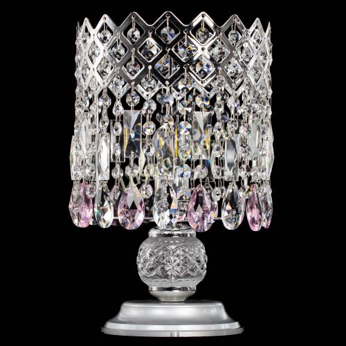 Настольная лампа Корона №1 розовая в Подольске Гусь Хрустальный