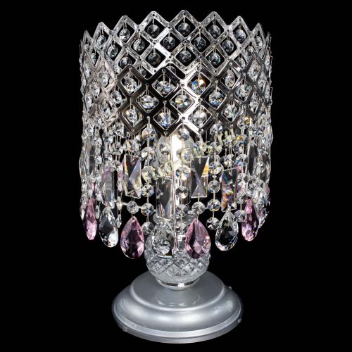 Настольная лампа Корона №1 розовая в Подольске Гусь Хрустальный