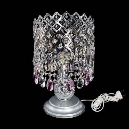 Настольная лампа Корона №1 розовая в Подольске Гусь Хрустальный