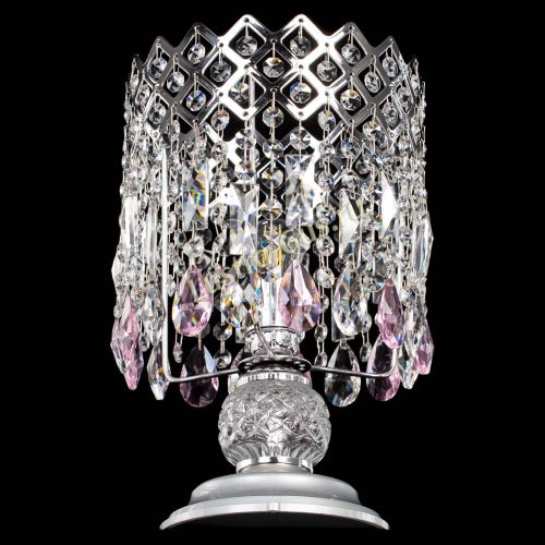 Настольная лампа Корона №1 розовая в Подольске Гусь Хрустальный