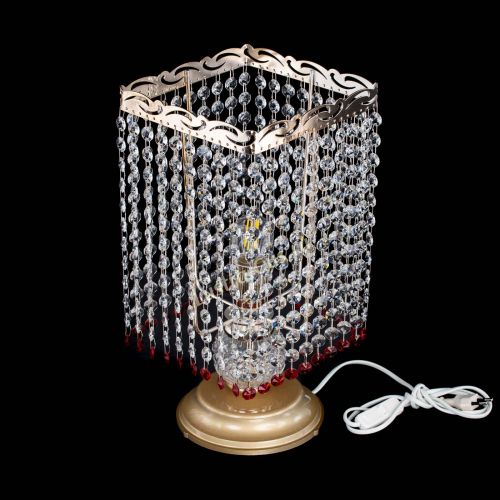Настольная лампа Квадрат оптикон №1 красная в Подольске Гусь Хрустальный