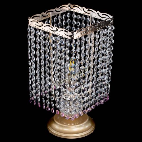 Настольная лампа Квадрат оптикон №1 розовая в Подольске Гусь Хрустальный