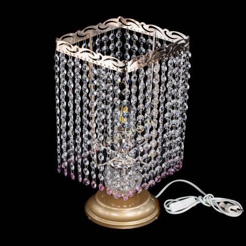 Настольная лампа Квадрат оптикон №1 розовая в Подольске Гусь Хрустальный