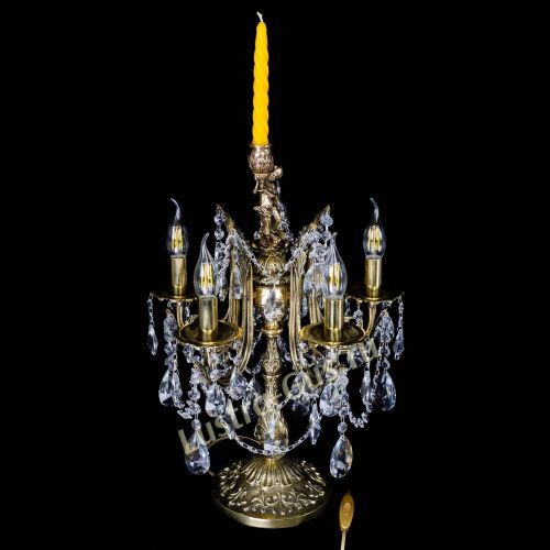 Бронзовая настольная лампа Луиза №5/2 лучик в Подольске Гусь Хрустальный