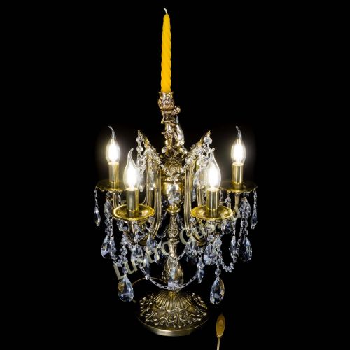 Бронзовая настольная лампа Луиза №5/2 лучик в Подольске Гусь Хрустальный