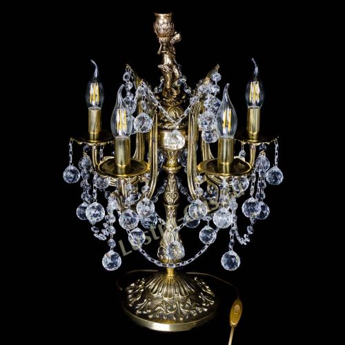 Бронзовая настольная лампа Луиза №5/2 шар в Подольске Гусь Хрустальный