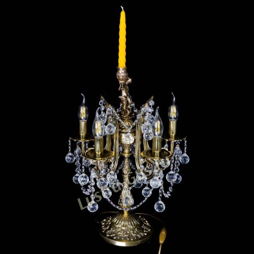 Бронзовая настольная лампа Луиза №5/2 шар в Подольске Гусь Хрустальный