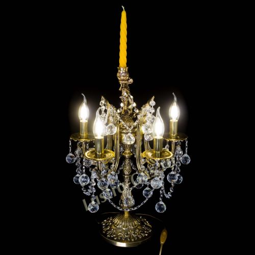 Бронзовая настольная лампа Луиза №5/2 шар в Подольске Гусь Хрустальный