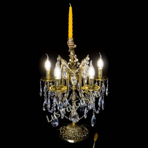 Бронзовая настольная лампа Луиза №5/2 журавлик в Подольске Гусь Хрустальный