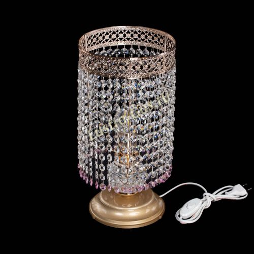 Настольная лампа Венеция оптикон №1 розовая в Подольске Гусь Хрустальный
