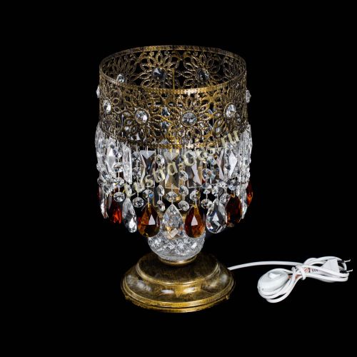 Настольная лампа Восток с пластинками под бронзу Чайная в Подольске Гусь Хрустальный