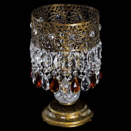 Настольная лампа Восток с пластинками под бронзу Чайная в Подольске Гусь Хрустальный