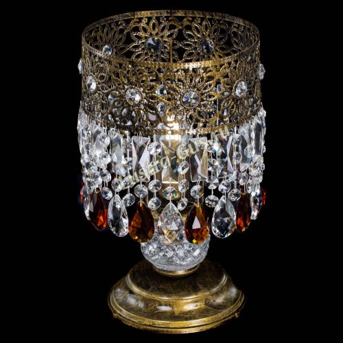 Настольная лампа Восток с пластинками под бронзу Чайная в Подольске Гусь Хрустальный