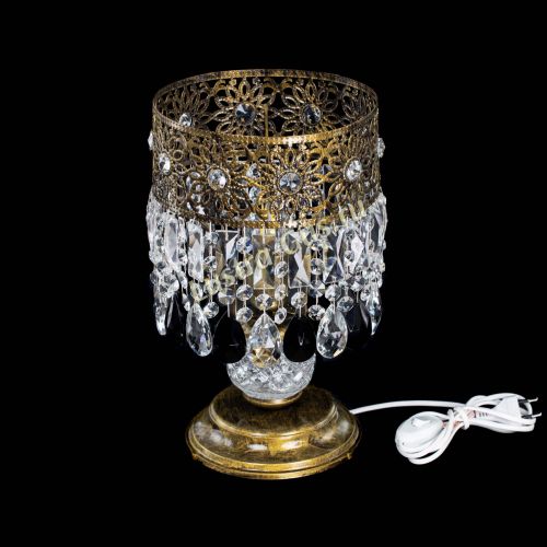 Настольная лампа Восток с пластинками под бронзу Черная в Подольске Гусь Хрустальный