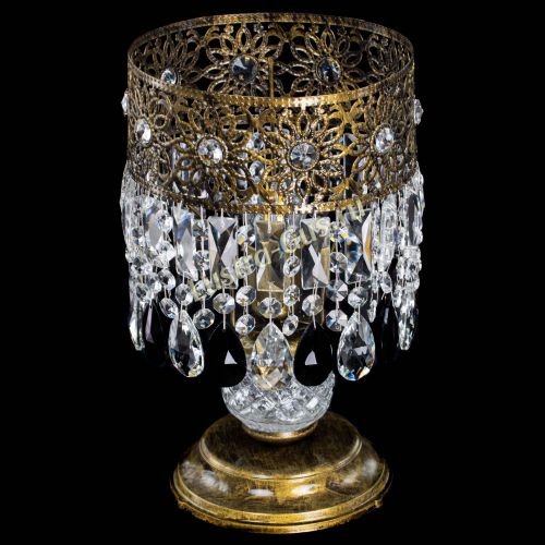 Настольная лампа Восток с пластинками под бронзу Черная в Подольске Гусь Хрустальный