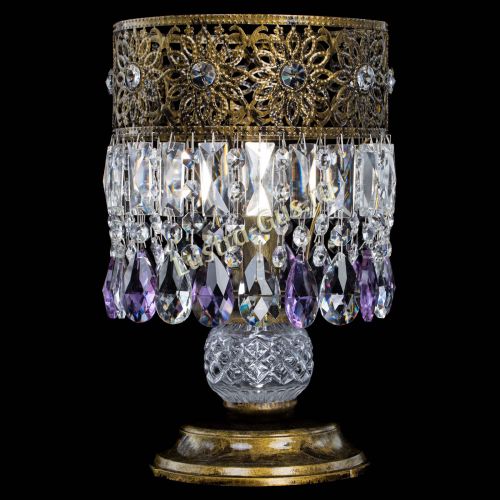 Настольная лампа Восток с пластинками под бронзу Фиолетовая в Подольске Гусь Хрустальный