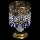 Настольная лампа Восток с пластинками под бронзу Фиолетовая в Подольске