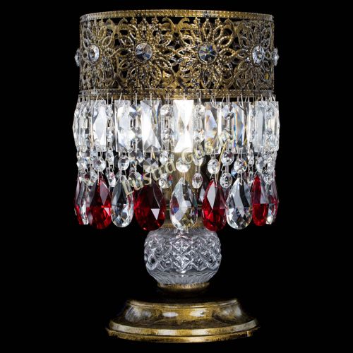 Настольная лампа Восток с пластинками под бронзу Красная в Подольске Гусь Хрустальный